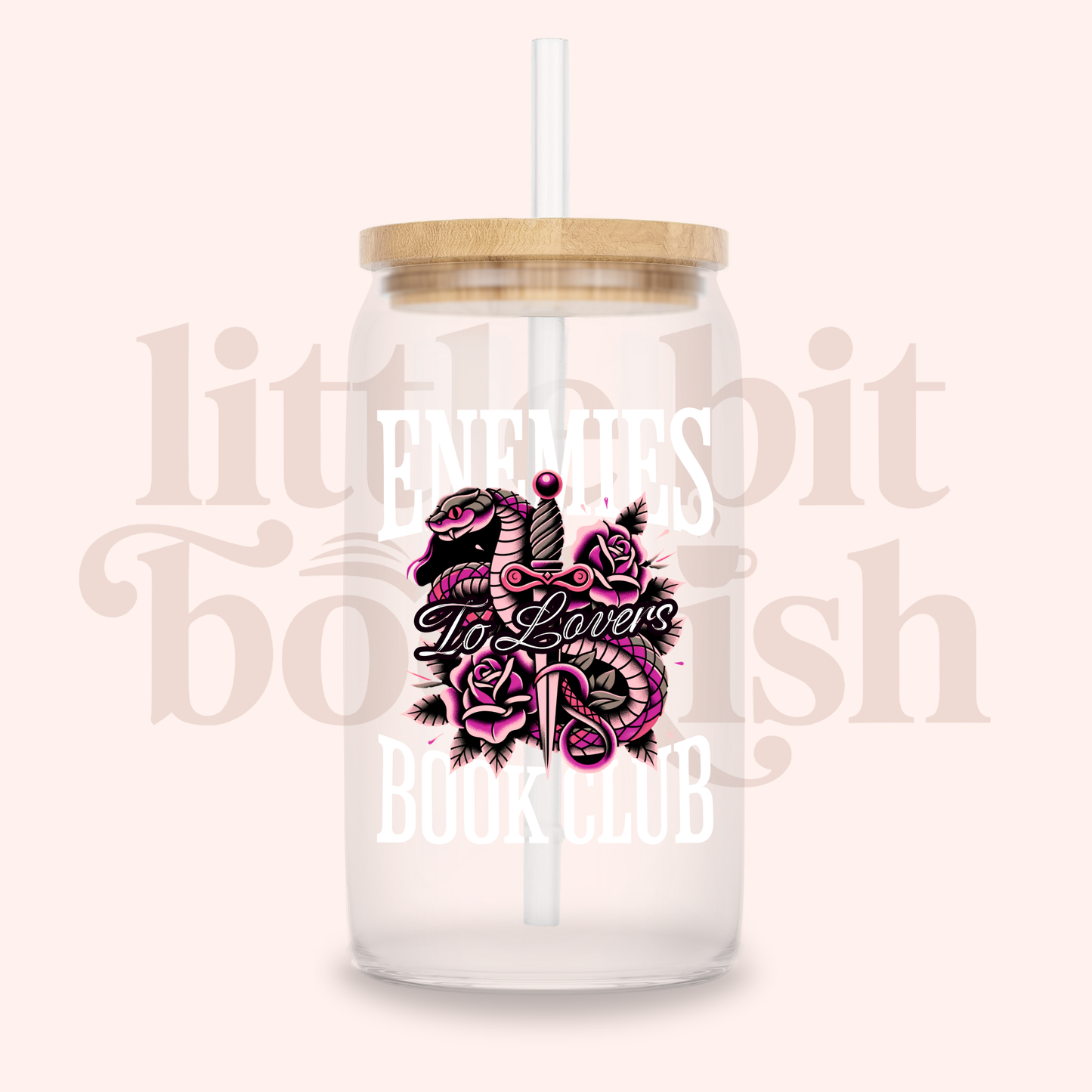 Enemies to Lovers Book Club 16oz Glass Can
