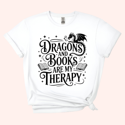 Dragons and Books are my Therapy Unisex T-shirt