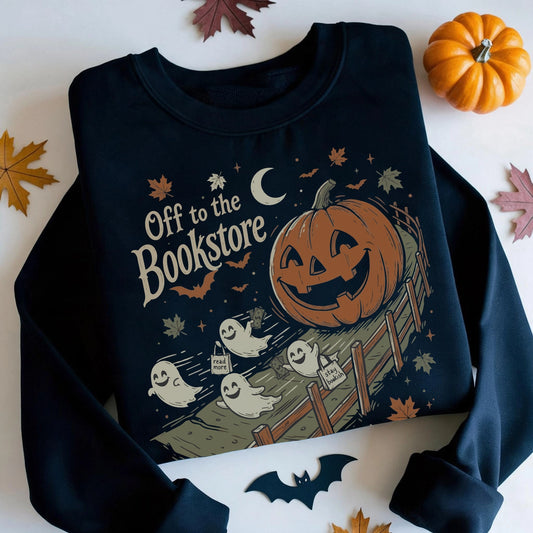 Off to the Bookstore Halloween Sweatshirt