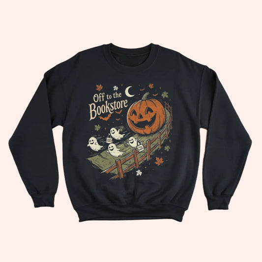 Off to the Bookstore Halloween Sweatshirt